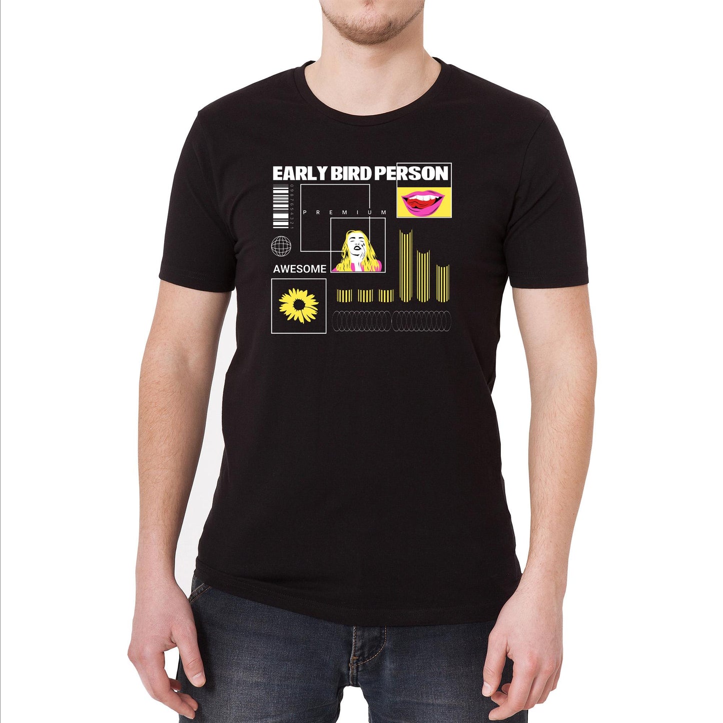 Early Bird Person Vintage Graphic T-Shirt